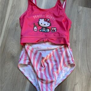Hello Kitty Pink Striped Swimsuit 7-8
